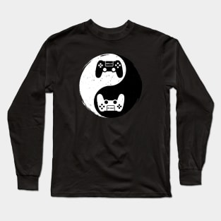 Yin Yang Symbol Gamer Gift Video Game Long Sleeve T-Shirt